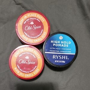 Old Spice Stay-In-Place Putty and Ryshi High Hold Pomade